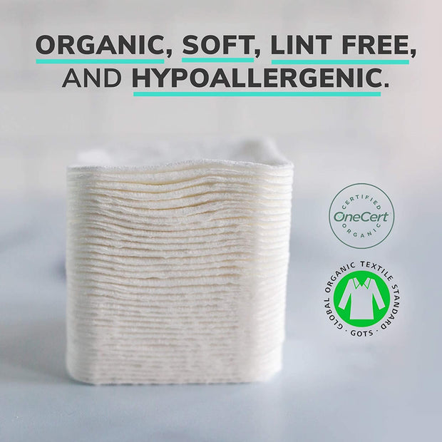 NOLEO Organic Cotton Pads - XL 3.54"x4.33" (240x Count)