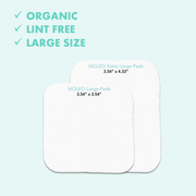 NOLEO Organic Cotton Pads - XL 3.54"x4.33" (240x Count)