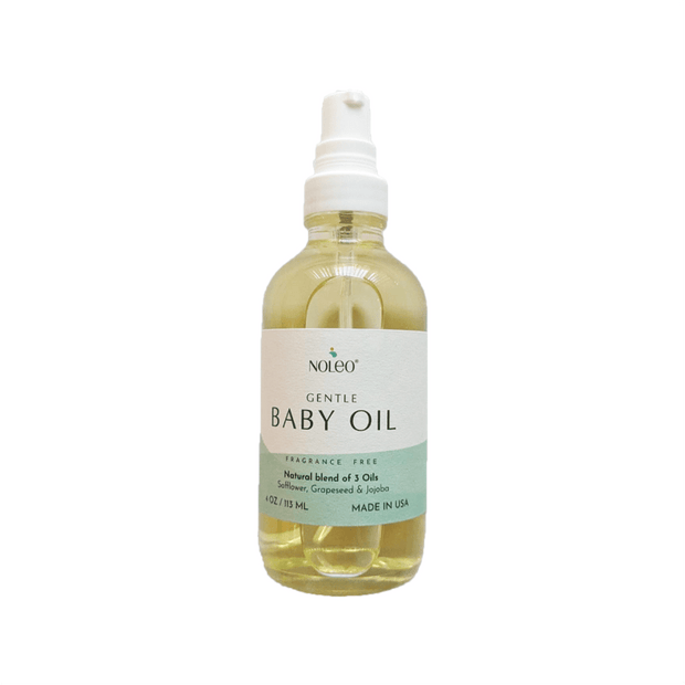 Gentle Baby Oil: Natural massage oil. Relaxes your baby and gently nourishes skin. 4oz glass bottle