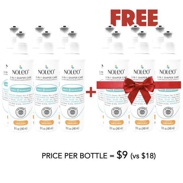 VALUE PACK - NOLEO 8 Oz Diaper Cleanser & Moisturizer - Pack of 12 NOLEO 3-IN-1 (Pack of 12 - Thanksgiving Offer)