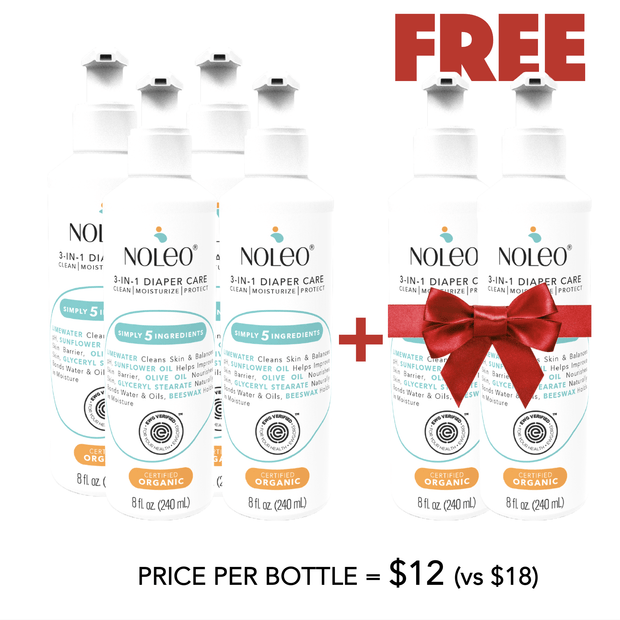 VALUE PACK - NOLEO 8 Oz Diaper Cleanser & Moisturizer - Pack of 3 NOLEO 3-IN-1 (Pack of 6 - Thanksgiving offer)