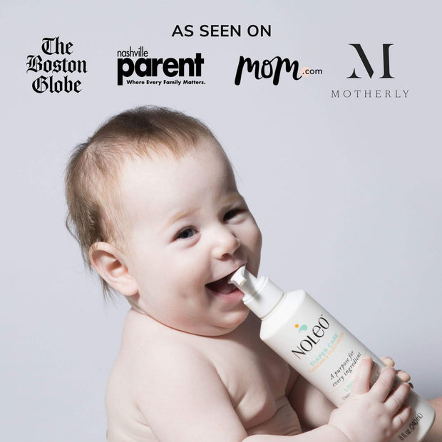 Organic baby balm for diaper rash and baby's skin irritation | NOLEO NOLEO Baby Box (Large Set) - NOLEO 3-IN-1, Organic Cotton Pads, Refillable Travel Bottle, Travel Kit