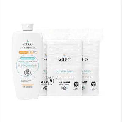 Diaper Cleanser, Moisturizer and Rash Remedy for Incontinence | NOLEO NOLEO DUO - Diaper Rash Treatment Adult XL