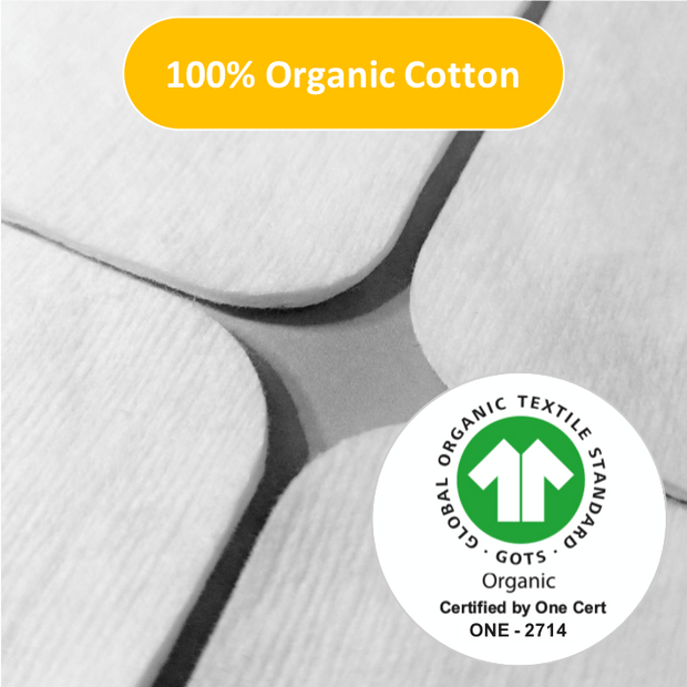 Organic Cotton Pad Made by Lint Free Cotton for Baby Butt Rash | NOLEO NOLEO Organic Cotton Pads - Large - Fluffy