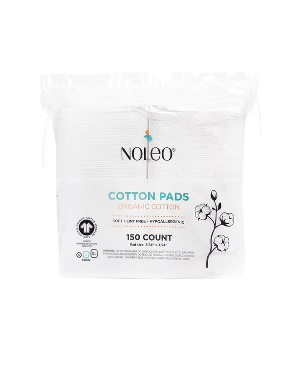 NOLEO Organic Cotton Pads (Pack of 12) - Large - Pressed