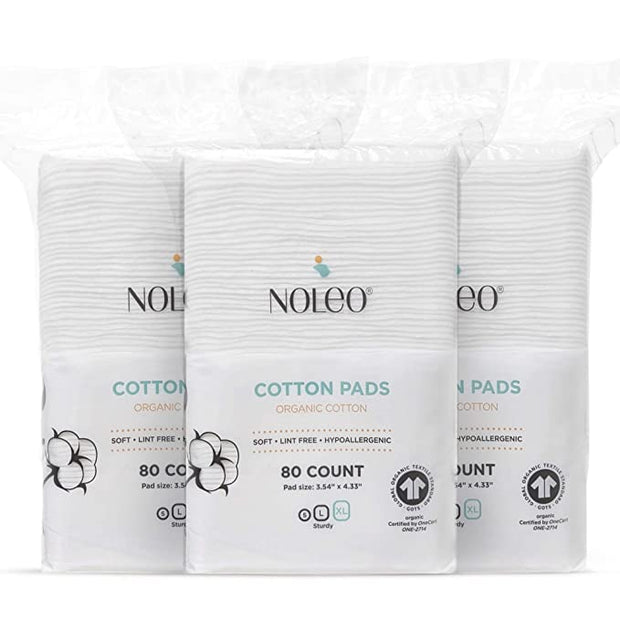 NOLEO Organic Cotton Pads - XL (Pack of 3)